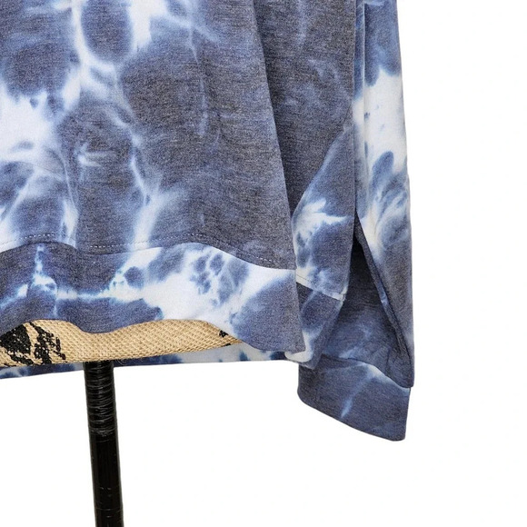 Rae Dunn Womens Miss Independent Tie Dye Crew Neck Sweatshirt Size Large Blue - Picture 9 of 14